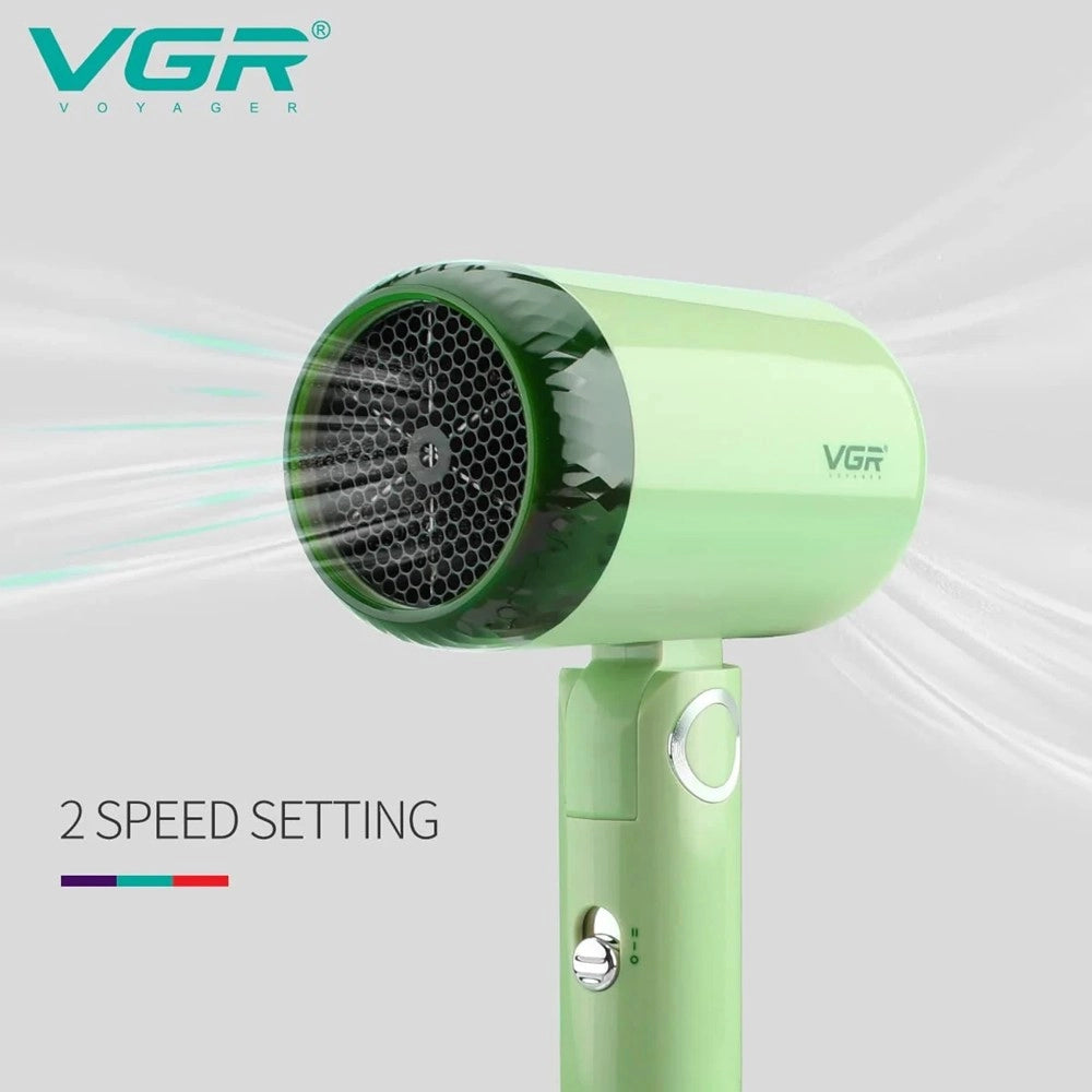 Trade Shop - Mini Asciugacapelli Richiudibile 1200w Professionale 2 Velocità Concentratore V-421 -