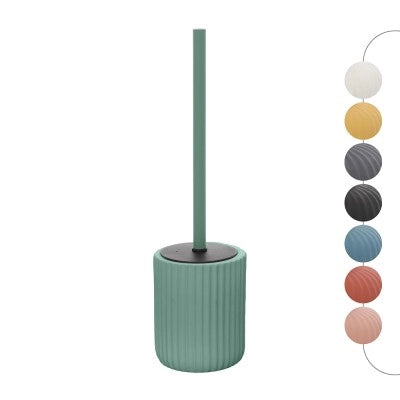 Scopino wc verde in ceramica soft touch con setole nere Spring