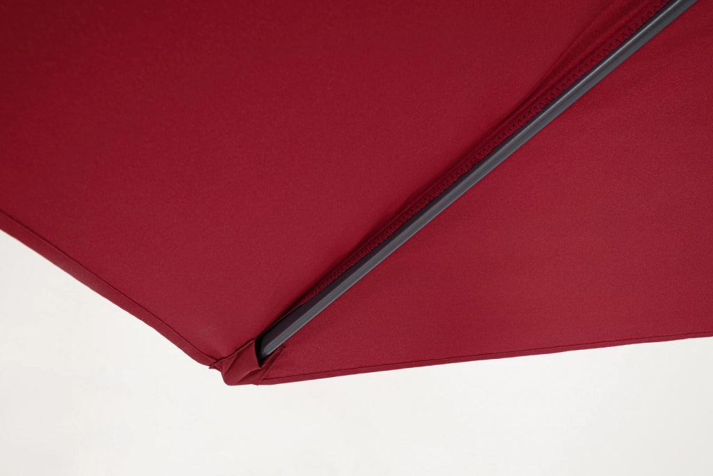 Ombrellone da Giardino con Snodo 6 Stecche Ø270x235h cm Telo in Poliestere Kalife Burgundy