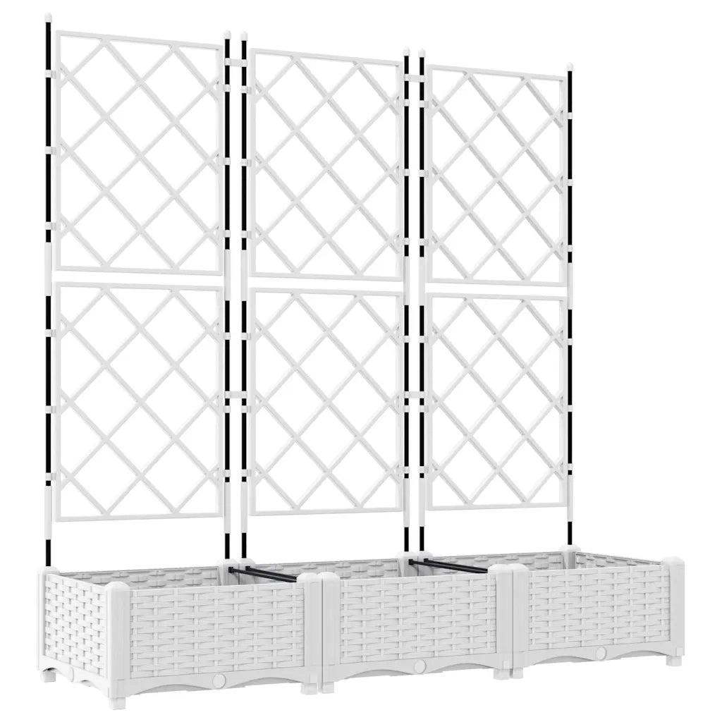 Fioriere | Cassetta per fiori | Vaso da giardino 3 pz Bianco 120 x 40 x 125,5 cm Plastica