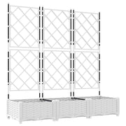 Fioriere | Cassetta per fiori | Vaso da giardino 3 pz Bianco 120 x 40 x 125,5 cm Plastica