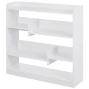 Libreria a Scaffale, Mobile da Archiviazione, 4 Livelli, 3 Pannelli Posteriori, Pannelli di Particelle, 90L x 24l x 91H cm, Bianco