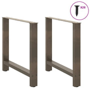 Gambe per tavolo da pranzo in acciaio naturale 2 pz 70x(72-73) cm Acciaio 4013311