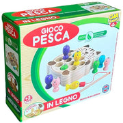 Trade Shop - Gioco Della Pesca Giocattolo In Legno Pesciolini Educativo Sicuro Per Bimbi 3+ -