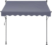 118" Luifel Intrebbile a Mano, Luifel Adattabile con 39" Tendina a Zanzariere, per Giardino di Corte/Terrazza/Balcone