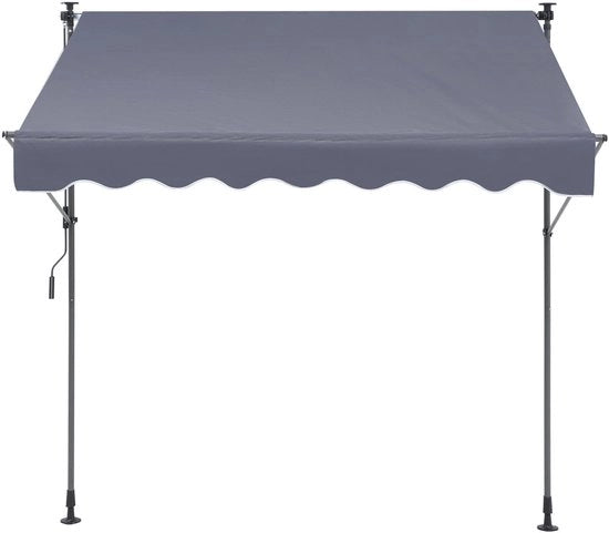 118" Luifel Intrebbile a Mano, Luifel Adattabile con 39" Tendina a Zanzariere, per Giardino di Corte/Terrazza/Balcone