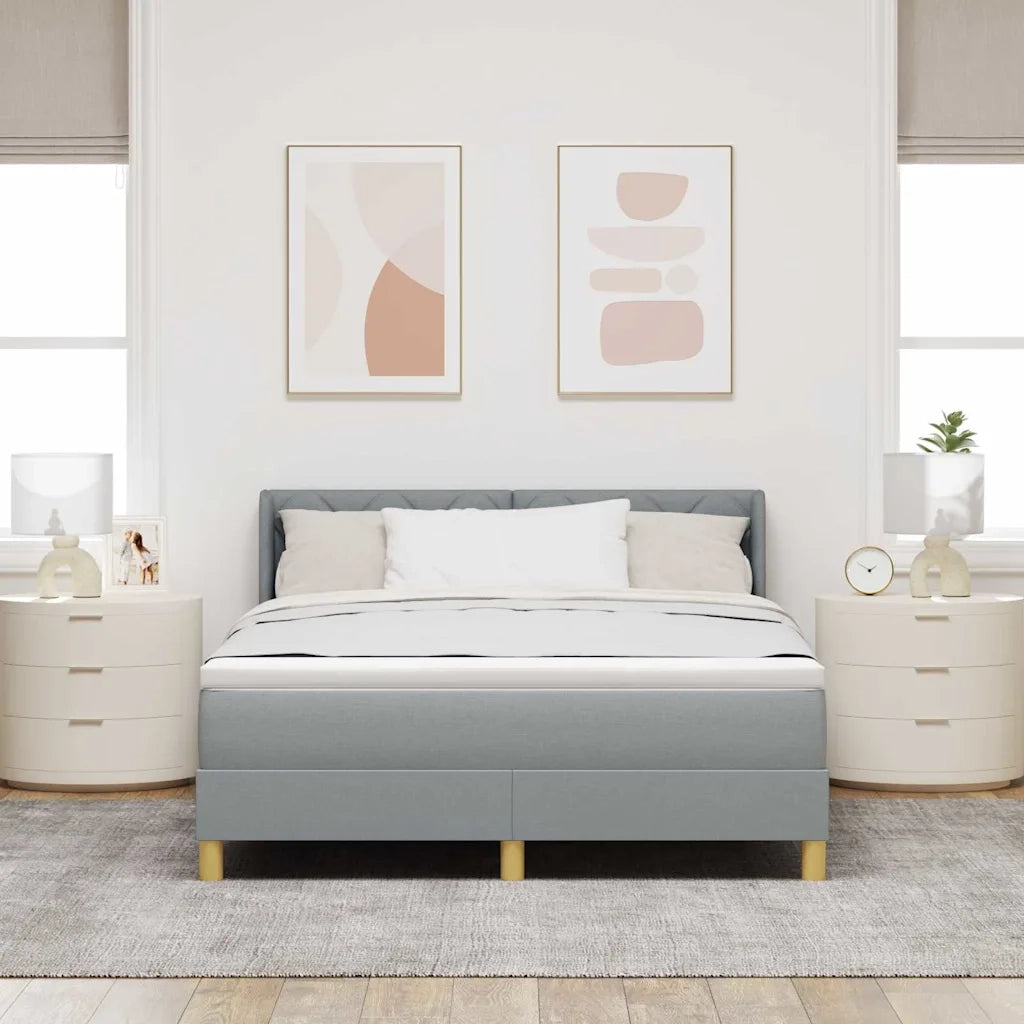 Letto a molle Grigio chiaro 190 x 140 cm Poliestere 3341349