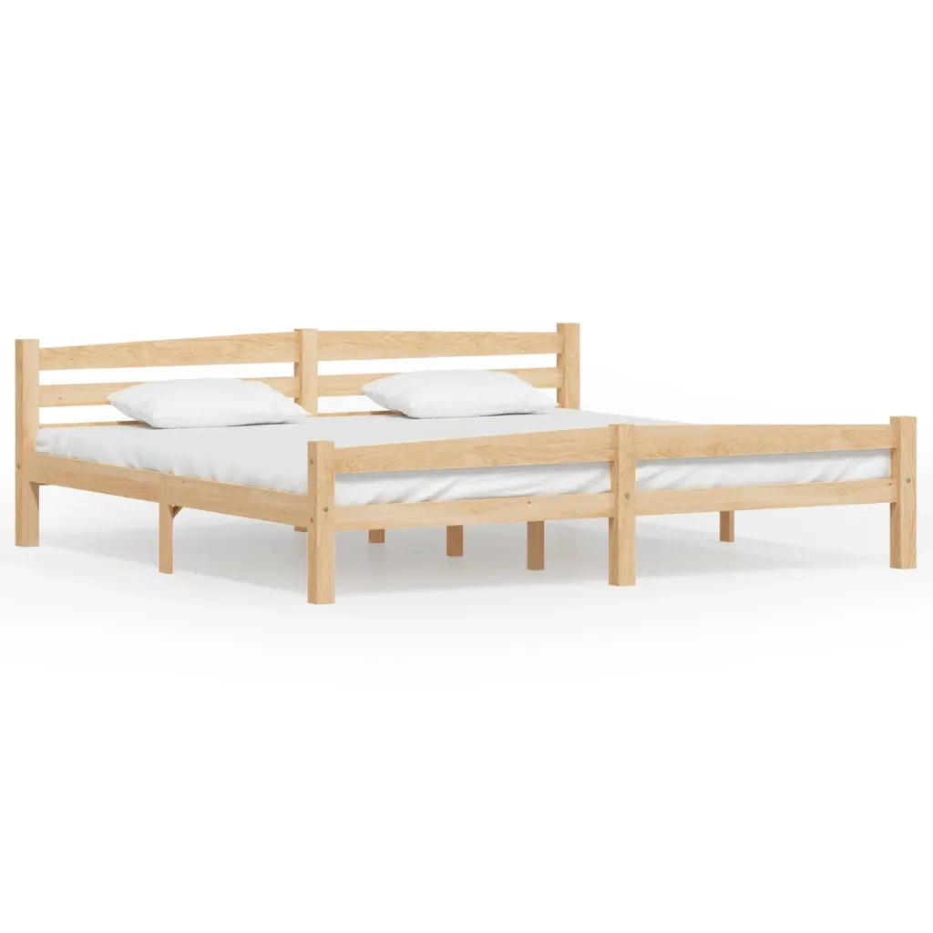 Letto matrimoniale | Letto per adulti | Giroletto senza Materasso 200x200 cm in Legno Massello Pino
