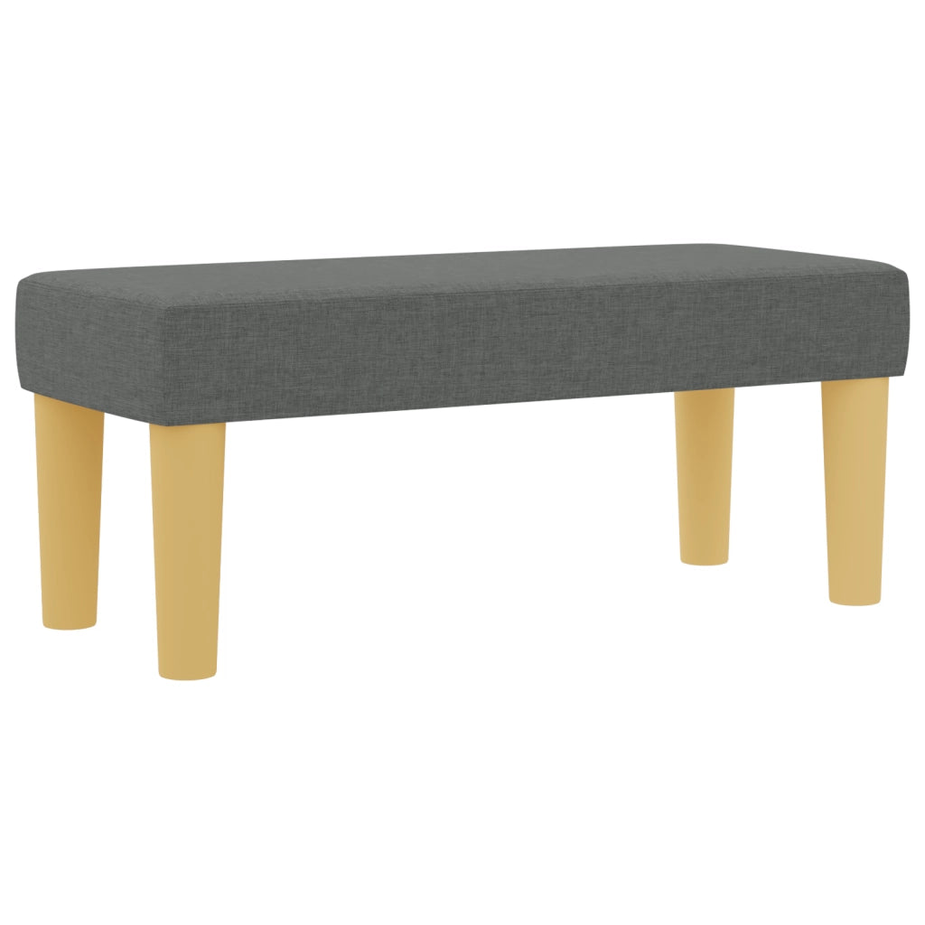 Letto Box Spring e Panchina Grigio Scuro 100x200 cm Tessuto
