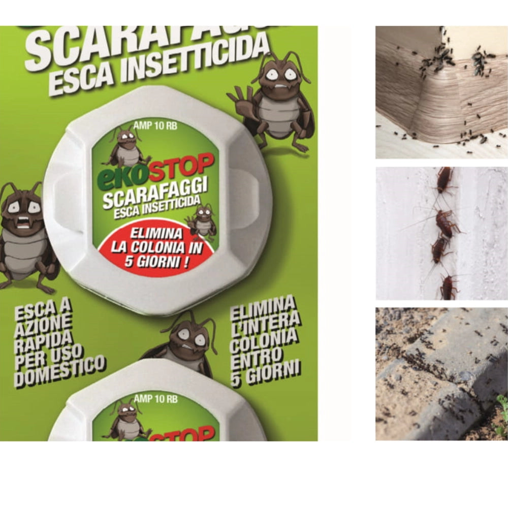 Trappola scarafaggi blister blatte esca insetticida casa fessure nido ekostop