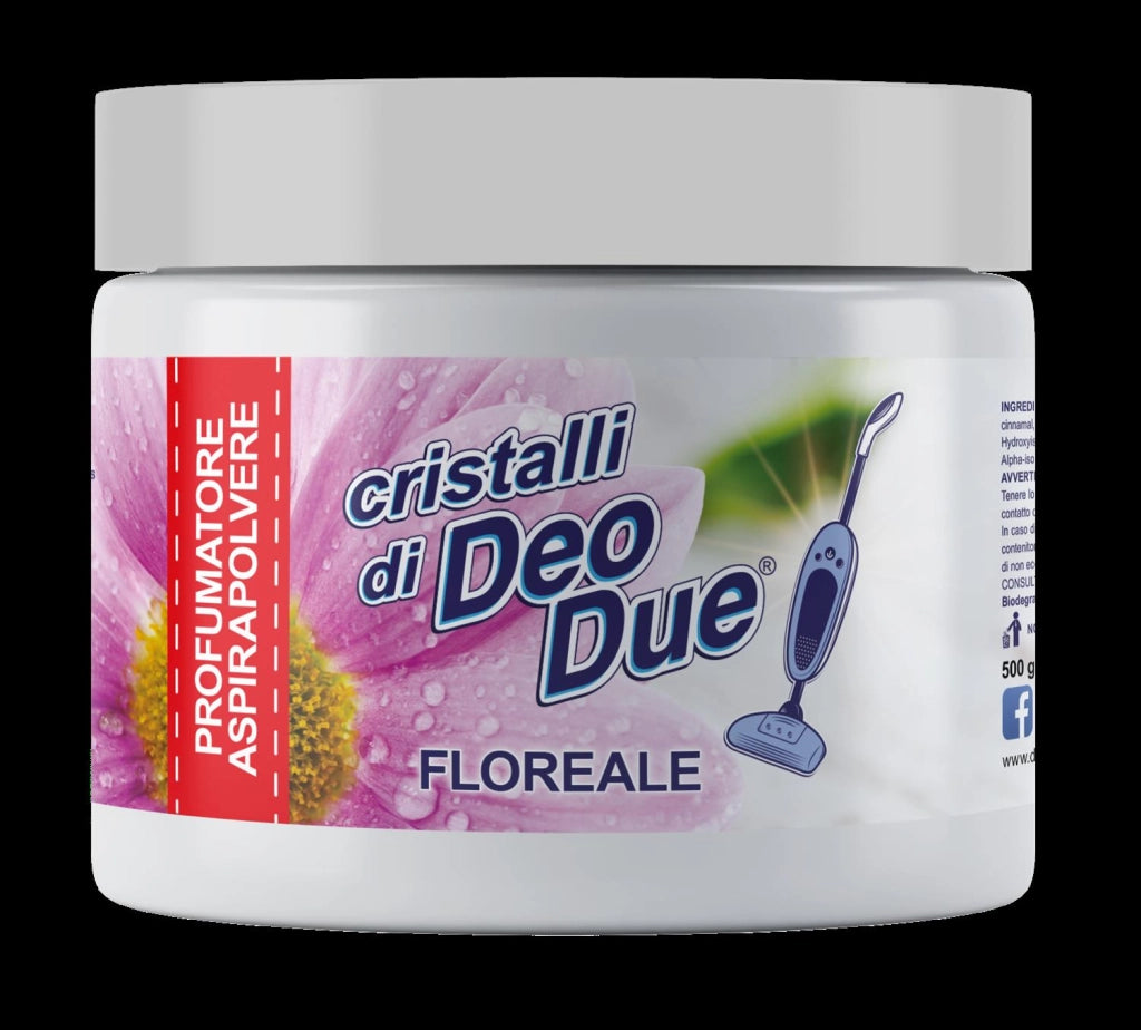 DEO DUE CRISTALLI PROFUMATI PER ASPIRAPOLVERE DA 500 GR FLOREALE