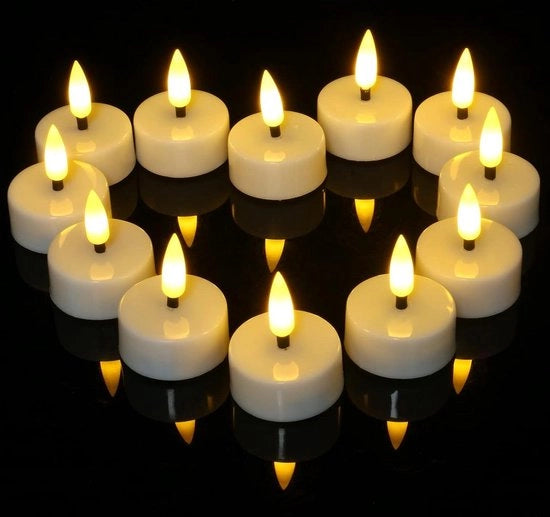 12 pacchi di candele elettriche con funzione di timer e alimentazione a batterie - candele fumanti senza fiamma con fiamma 3D per Halloween e Natale - candele led a luce calda bianca per decorazioni di tavola a casa