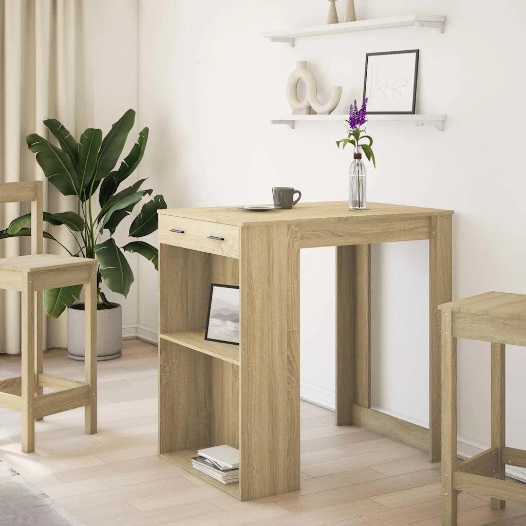Tavolo da Bar Rovere Sonoma 102x70x103,5 cm in Truciolato