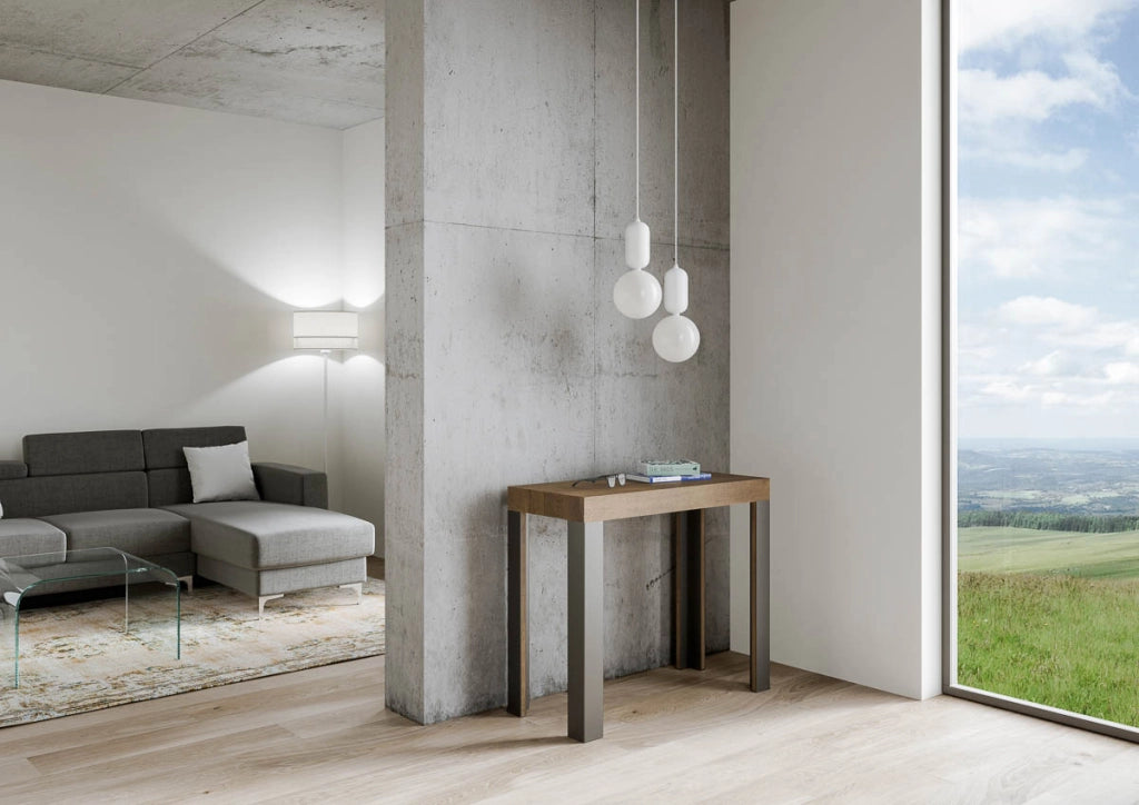 Consolle Allungabile 90-196x40x77 cm in Nobilitato Marrone