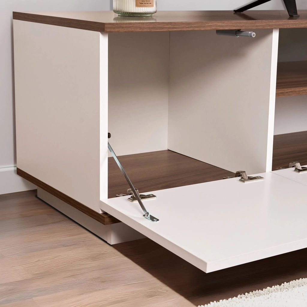 Porta TV in legno "Veramont" - 180 x 44 x 44 cm - Marrone scuro