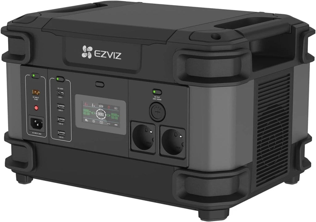 EZVIZ PS1300. stazione di alimentazione portatile. Capacità 1324Wh. 6 ingressi. display smart. ricarica con pannello solare (non incluso)
