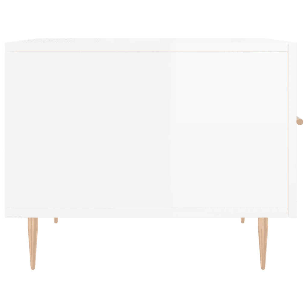 Tavolini Salotto 2pz Bianco Lucido 50x50x40cm Legno Multistrato 829369
