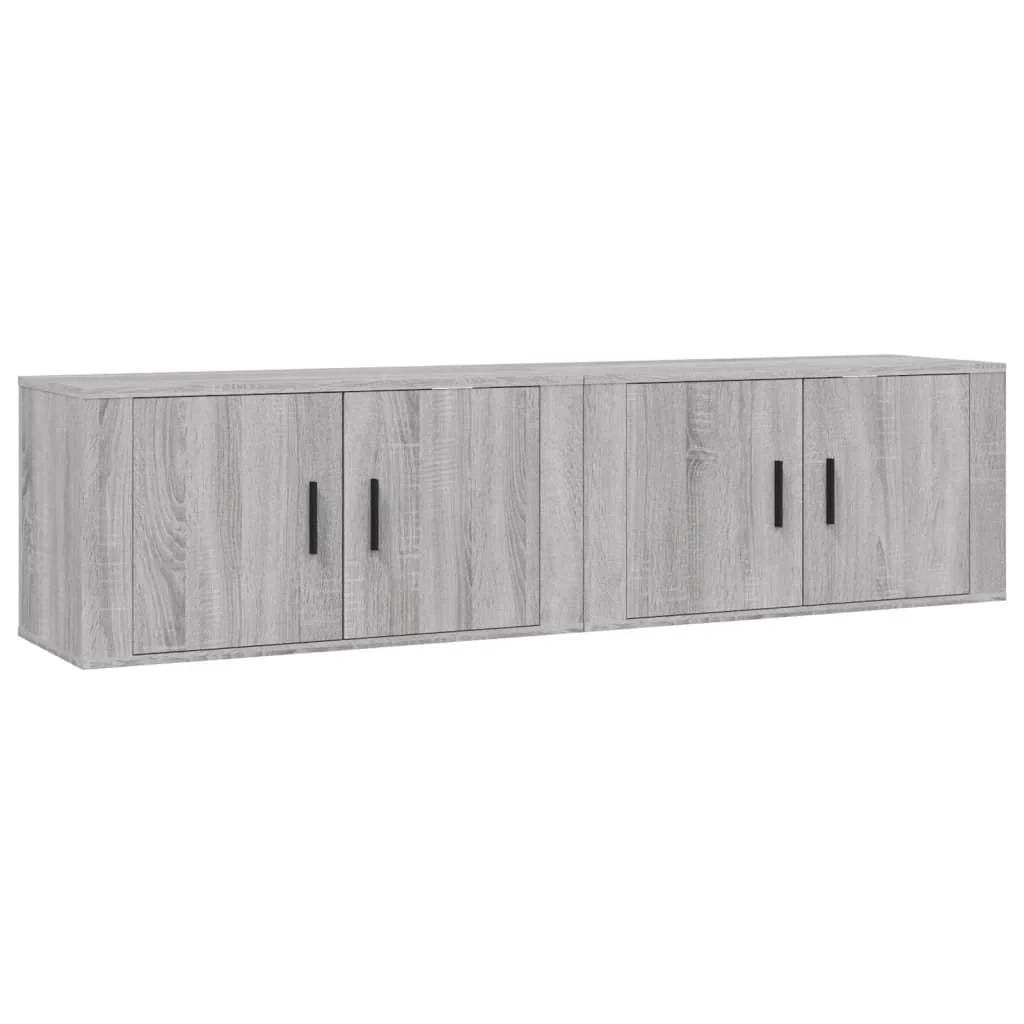 Mobile TV multimediale da parete mensola TV credenza TV per sala da pranzo soggiorno camera da letto 2 pezzi Sonoma 80 x 34,5 x 40 cm grigio 02_0029018