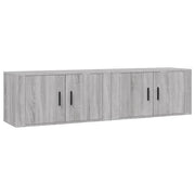 Mobile TV multimediale da parete mensola TV credenza TV per sala da pranzo soggiorno camera da letto 2 pezzi Sonoma 80 x 34,5 x 40 cm grigio 02_0029018