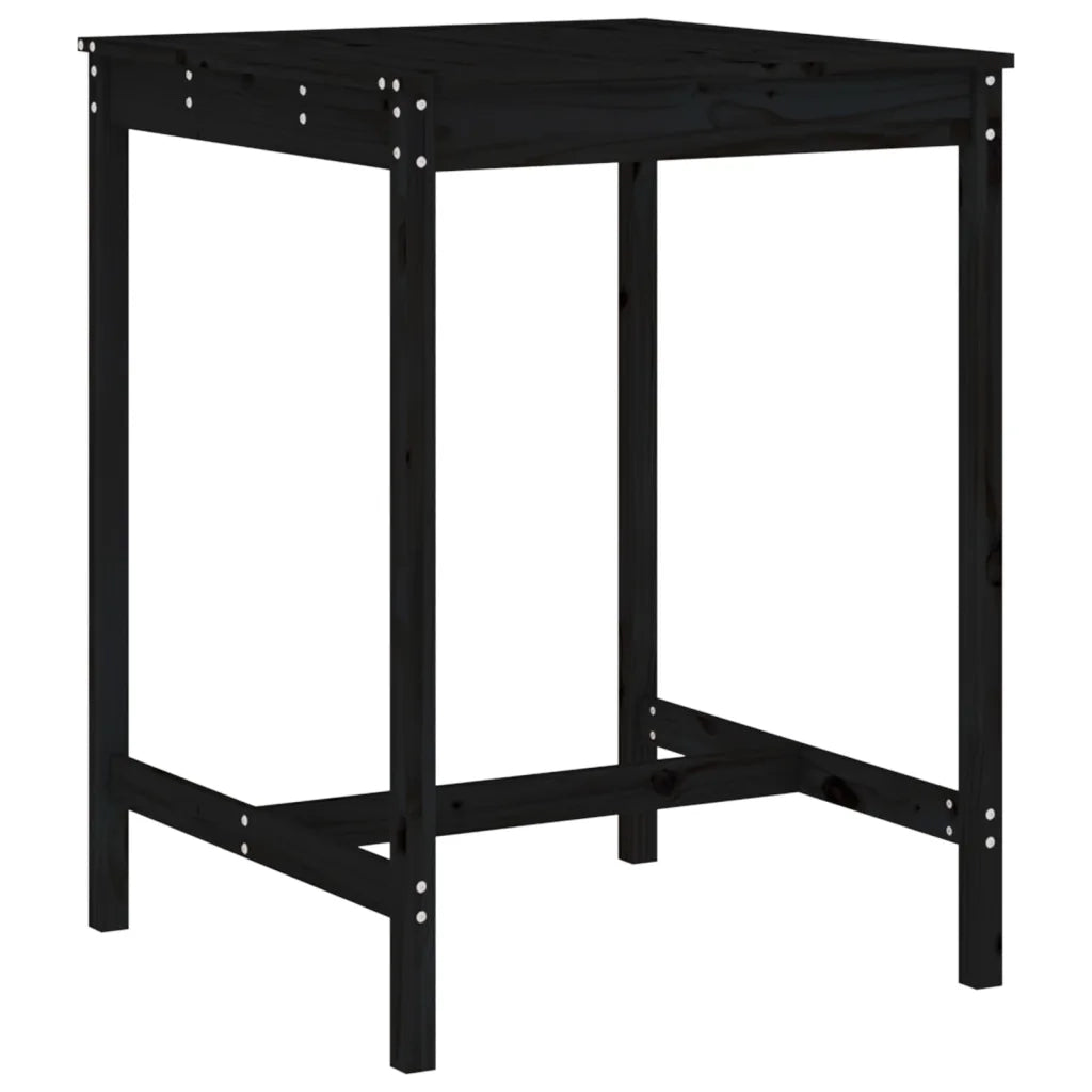 Set Bar da Giardino 5 pz Nero in Legno Massello di Pino 3157773