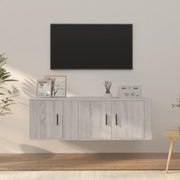 Set Mobili Porta TV 2 pz-Set di 2 Credenza per TV Grigio Sonoma in Legno Multistrato 963464