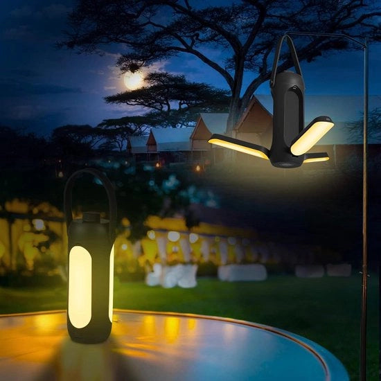 Lampada da campeggio a LED portatile - regolazione di luminosità - batteria ricaricabile - attrezzatura di emergenza per campeggiatori - 3 modi di segnalazione SOS