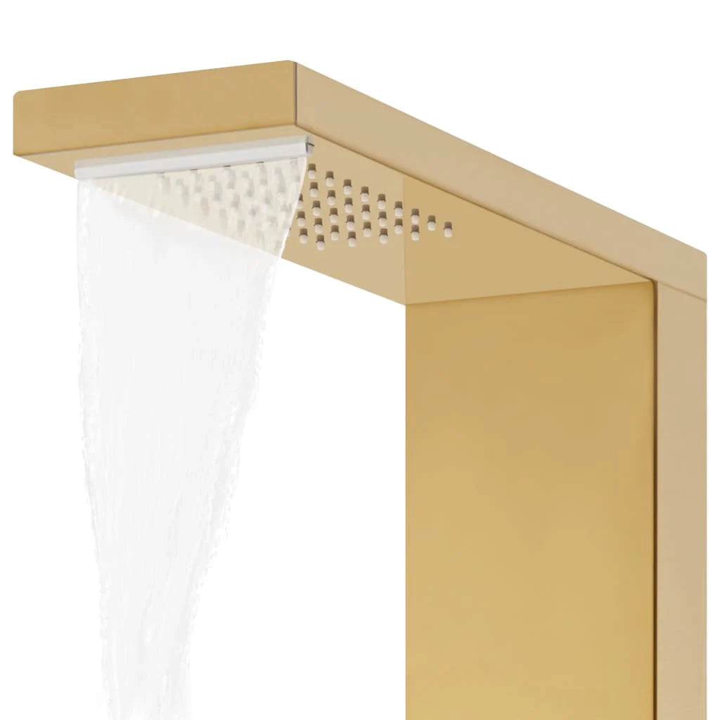 Sistema di pannelli doccia per bagno in acciaio inox 130 cm finitura oro 02_0003110
