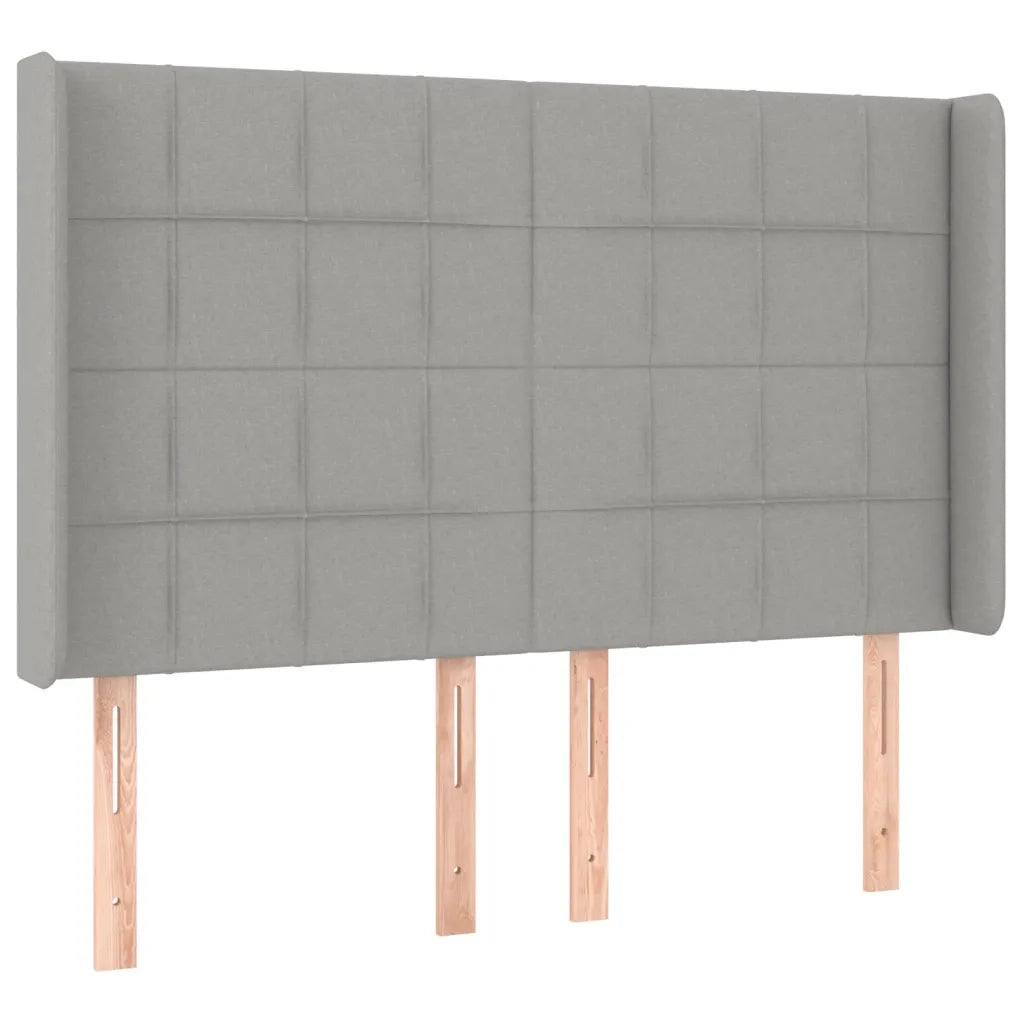 Letto a Molle Materasso e LED Grigio Chiaro 140x190 cm Tessuto