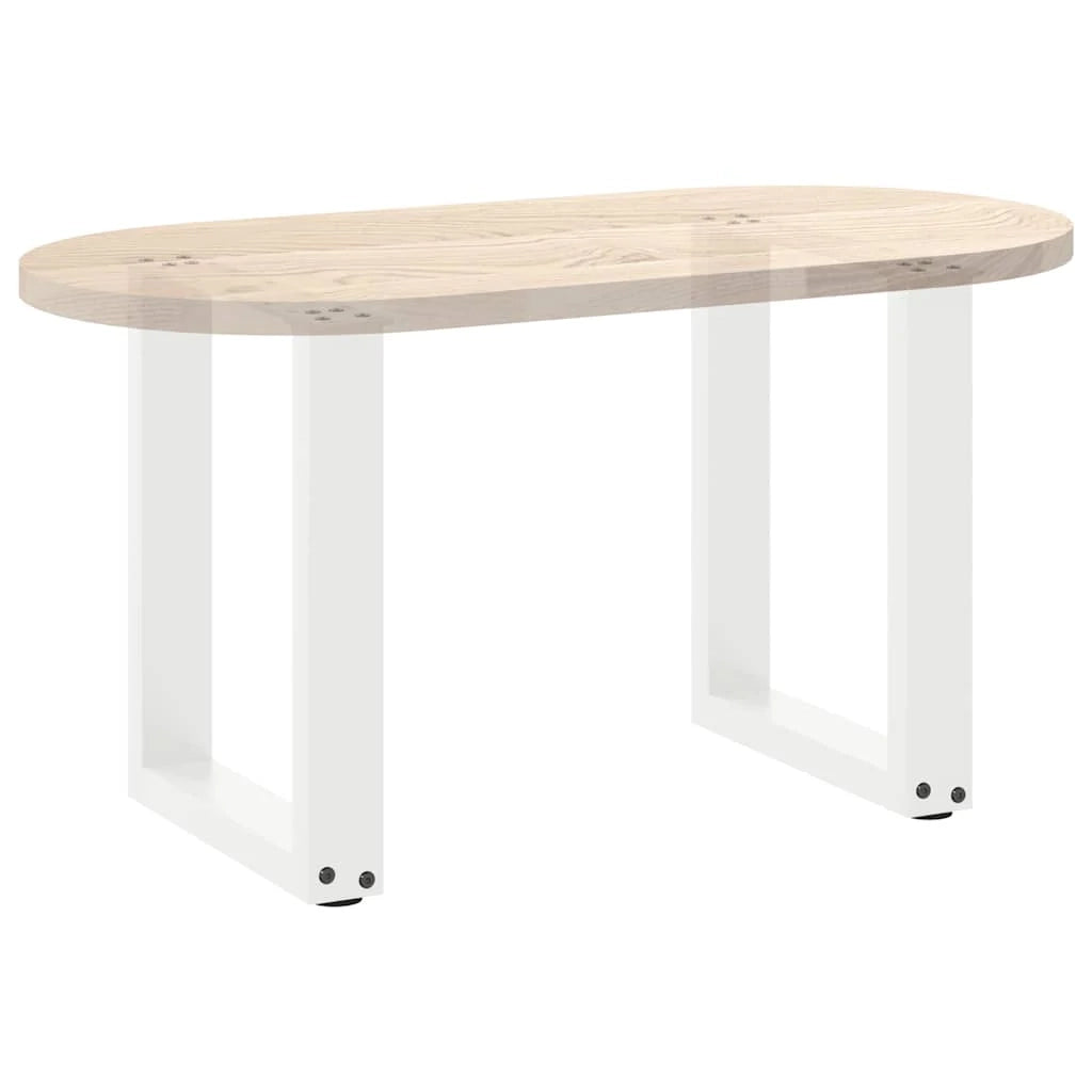 Set di 2 gambe per tavolino a forma di U 38 x 43 cm supporto robusto con piedini regolabili design moderno in acciaio bianco 02_0057393