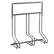 Andrys Rastrelliera Bici 3 Posti con Cartello PVC Nero Zincato Verniciato