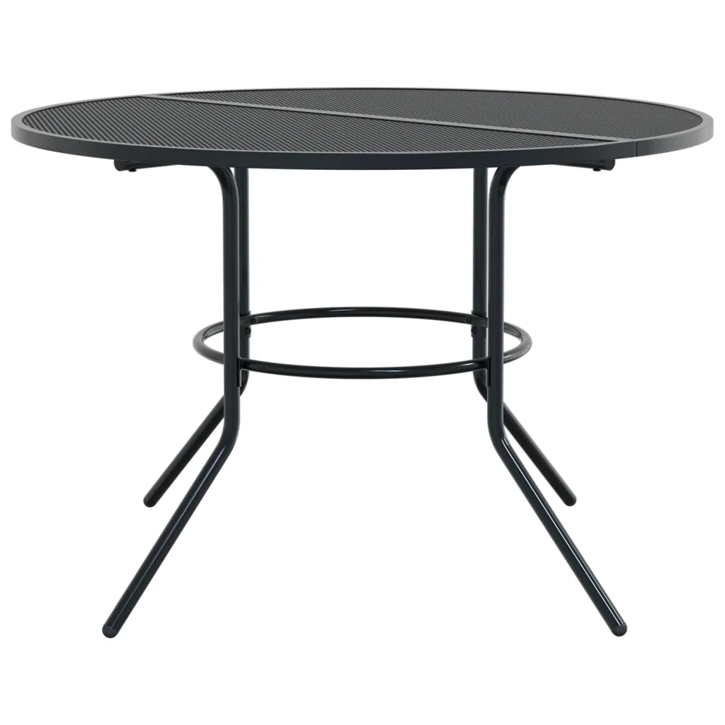 Tavolo Patio Rotondo Antracite Ø110x72,5 cm Acciaio Verniciato 4009264