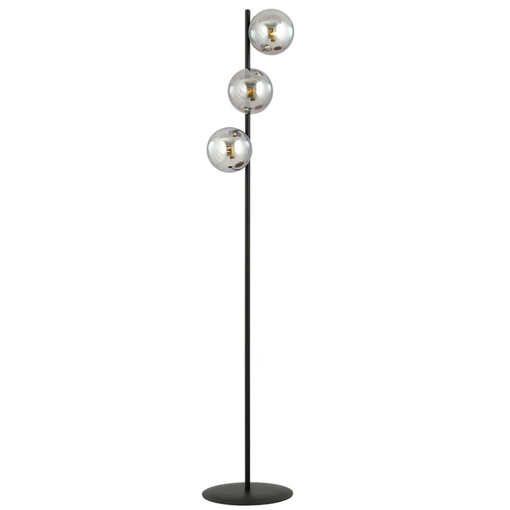 Piantana Minimal Durga Acciaio Nero Grigio 3 Luci E14 Ip20