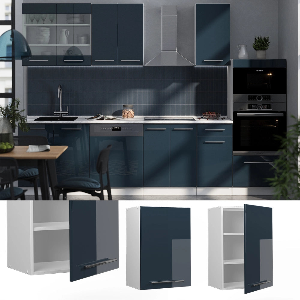 Vicco Pensile da cucina Blu scuro lucido 50 cm
