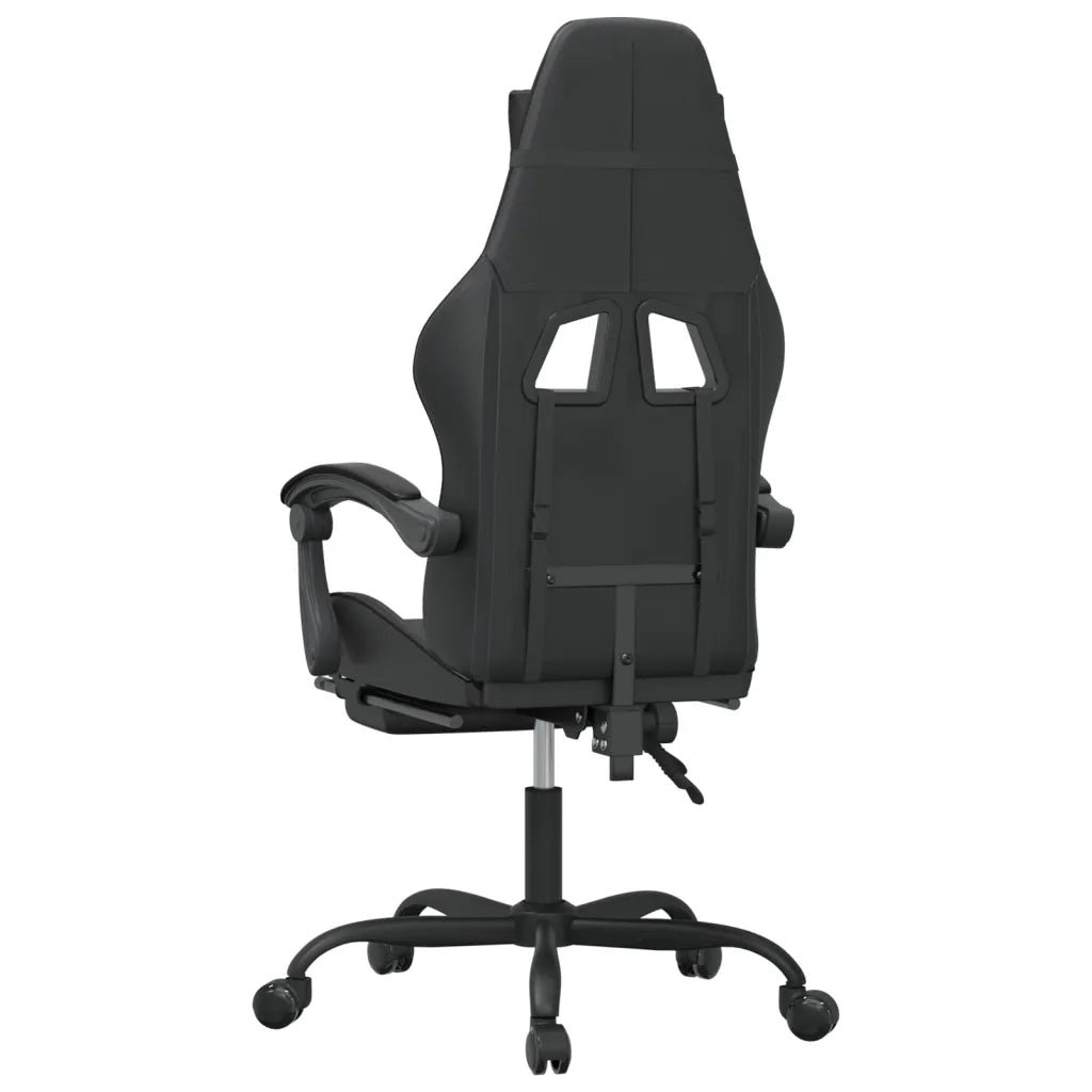 vidaXL Sedia da Gaming con Poggiapiedi Nero in Similpelle