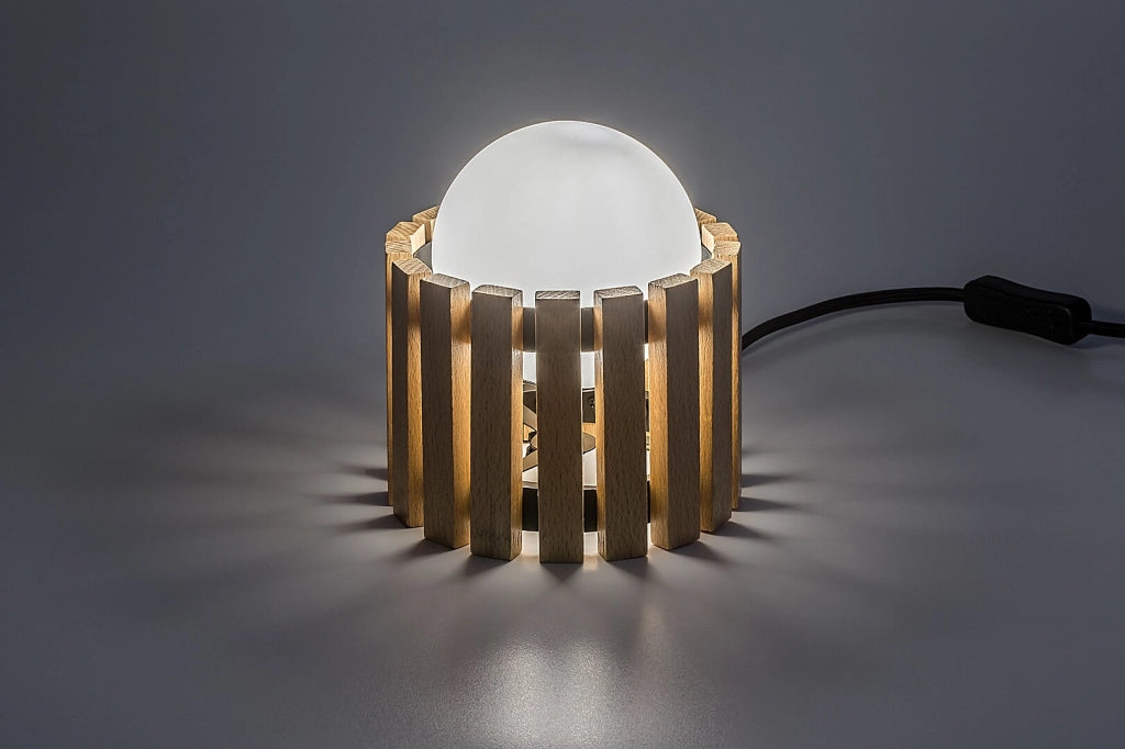Lampada da tavolo scandinava Noxelle 1xG9 nero legno vetro