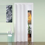 Porta a Soffietto da Interno 88,5x214 cm in PVC Florance Bianca Pastello