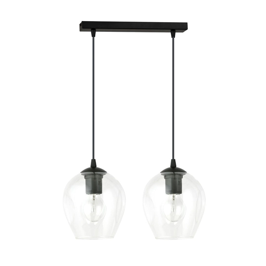 Lampada a sospensione ISTAR in acciaio nero e vetro