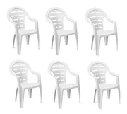 SET 6 SEDIE DA GIARDINO MOYO IN POLIPROPILENE COLORE BIANCO 54 X 56 X 81 CM