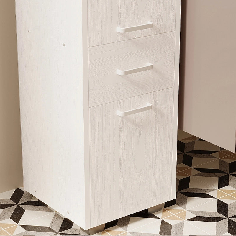 Mobile a scaffali con 2 ante e cassetto, funzionale e moderno in stile loft, bianco