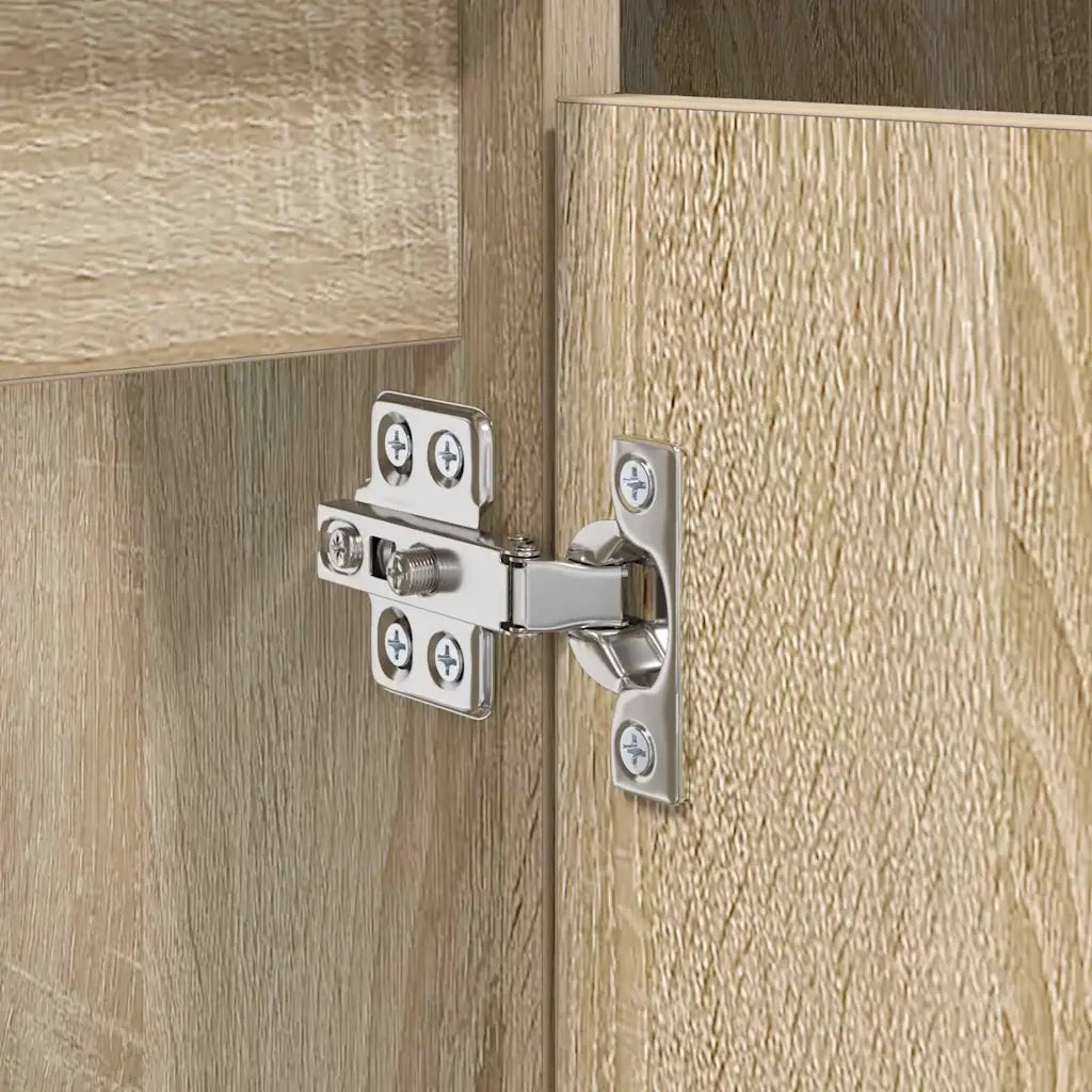 Mobiletto rustico per lavabo con ripiano 80 x 33 x 60 cm ampio spazio contenitivo bagno legno composito di rovere Sonoma 02_0052711