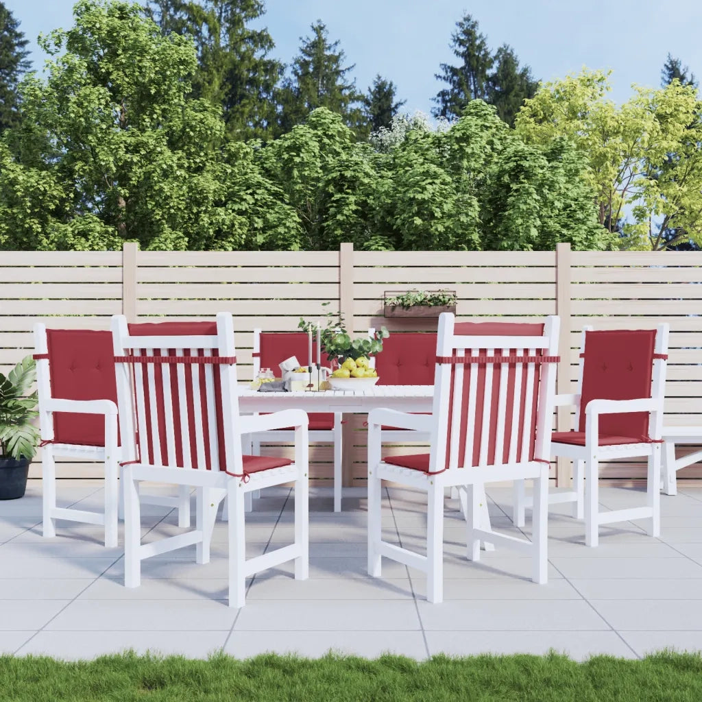 Cuscini per Sedia 6 pz | Cuscini per sedie Rosso Vino 100x50x3 cm in Tessuto