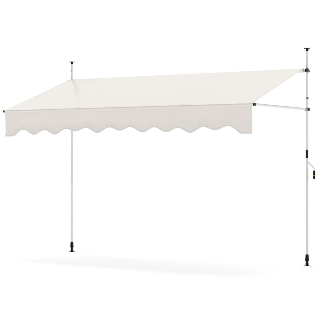 Tenda da sole retrattile 300 x 120 x 210-300 cm protezione solare regolabile atmosfera accogliente poliestere beige 20_0013640