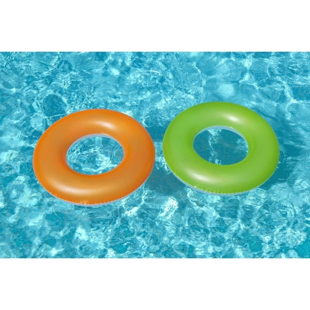 Trade Shop - Salvagente Ciambella Gonfiabile Per Bambini Trasparente Neon Satinato ø 91 Cm 36025 -