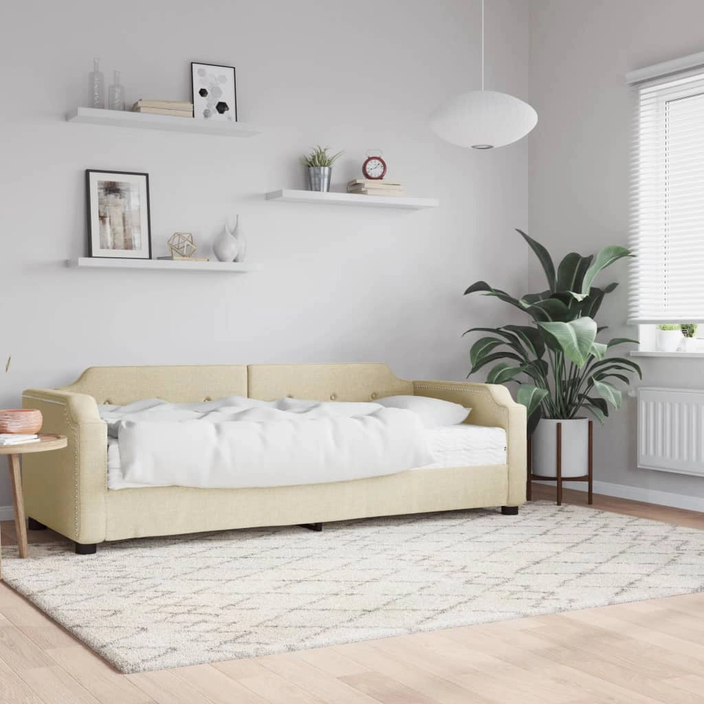 Divano Letto con Materasso Crema 100x200 cm in Tessutocod mxl 96913
