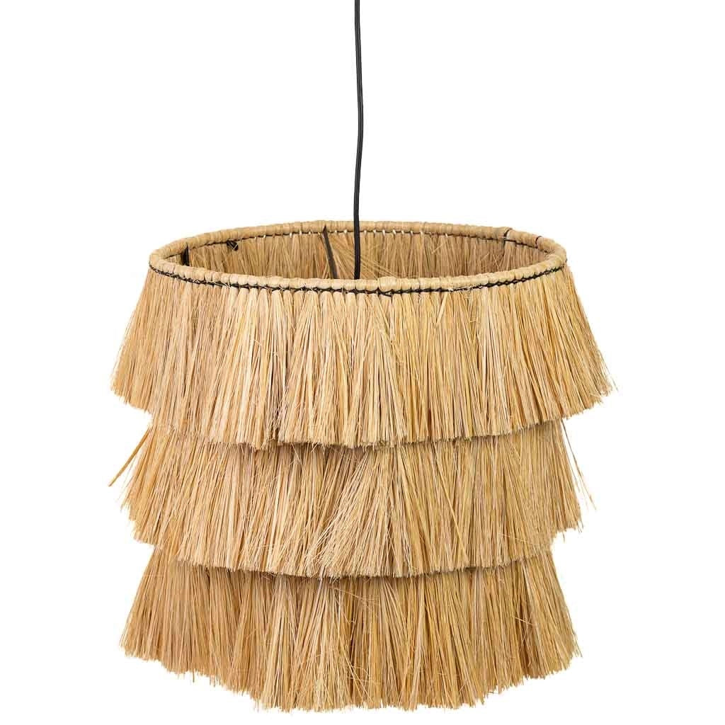 Plafoniera in fibra naturale marrone 38x38x38h