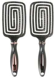 1 Pezzo Spazzola per Capelli Piatta Spirale Nera 26 cm 2 Colori