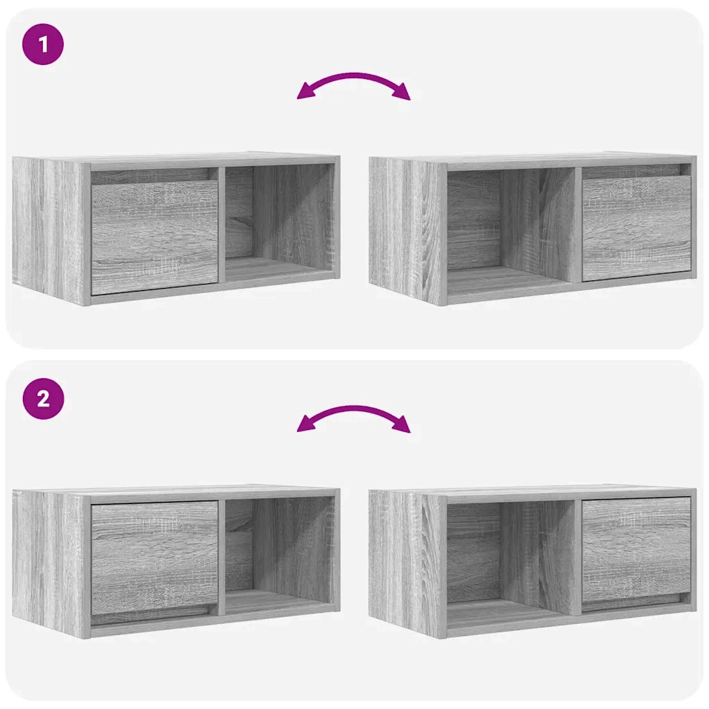 Mobili TV 2pz Grigio Sonoma 60x31x25,5 cm Legno Multistrato 861447
