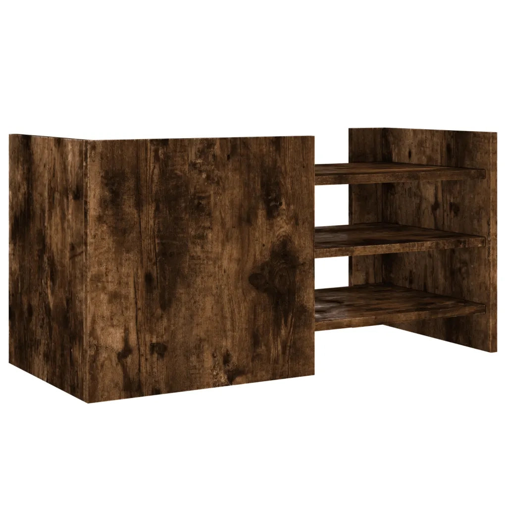 Mobile Porta TV Rovere Fumo 80x35x40 cm in Legno Multistrato 848371