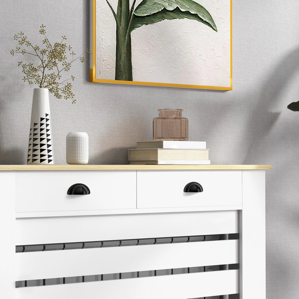 Copriradiatore con 2 cassetti in legno ¨C zephmum ¨C 111x19.5x95.5 cm bianco