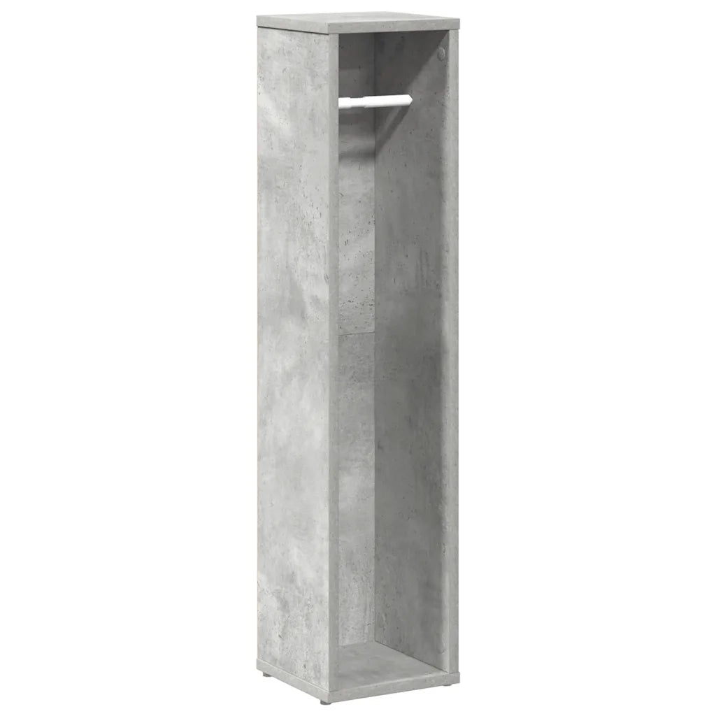 Mobiletto da bagno con portarotolo Grigio cemento 20,5x20x90 cm 858509